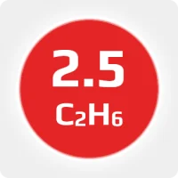 Этан (С2H6) 2.5 (99,5%) хладагент марка R-170 в баллоне 2л (0,4кг) соединение W21,8x1-14'' LH (DIN 1)
